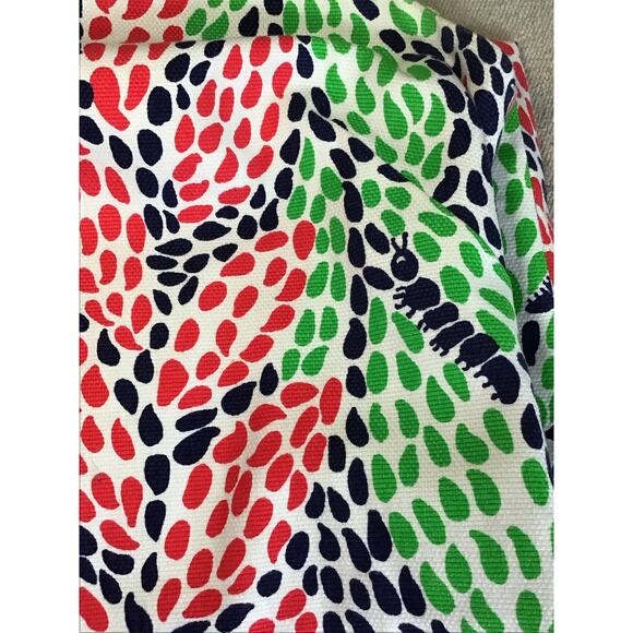 LILLY PULITZER Womens 10 Stephanie Shift Dress Open Call Ikat Leaf Caterpillers - Picture 6 of 12